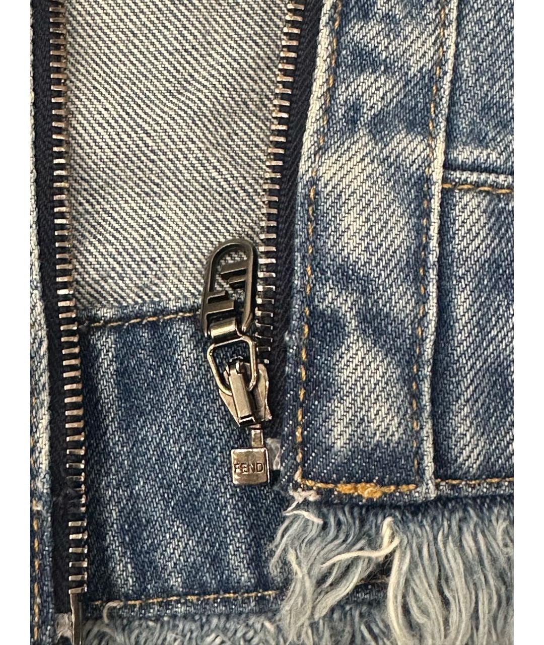 FENDI Голубая деним куртка, фото 6