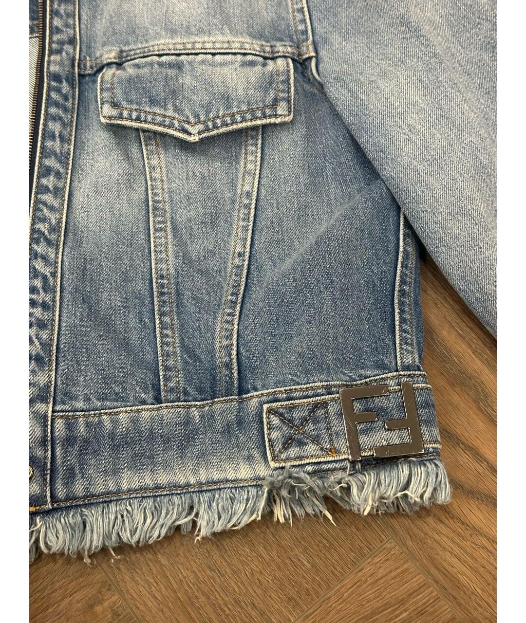 FENDI Голубая деним куртка, фото 4