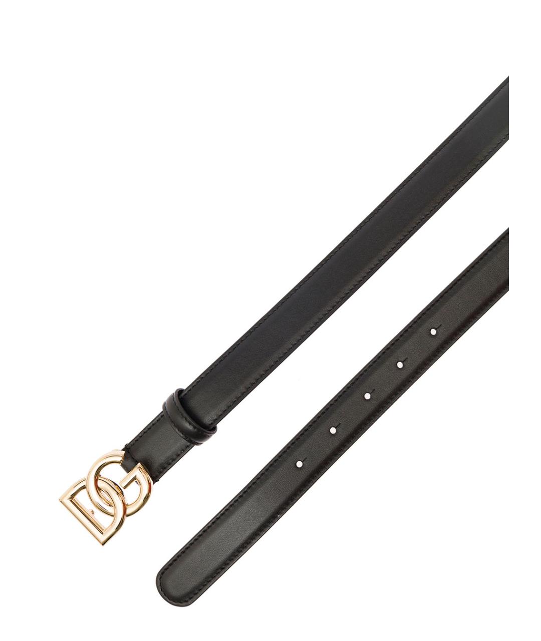 DOLCE&GABBANA Черный кожаный ремень, фото 2