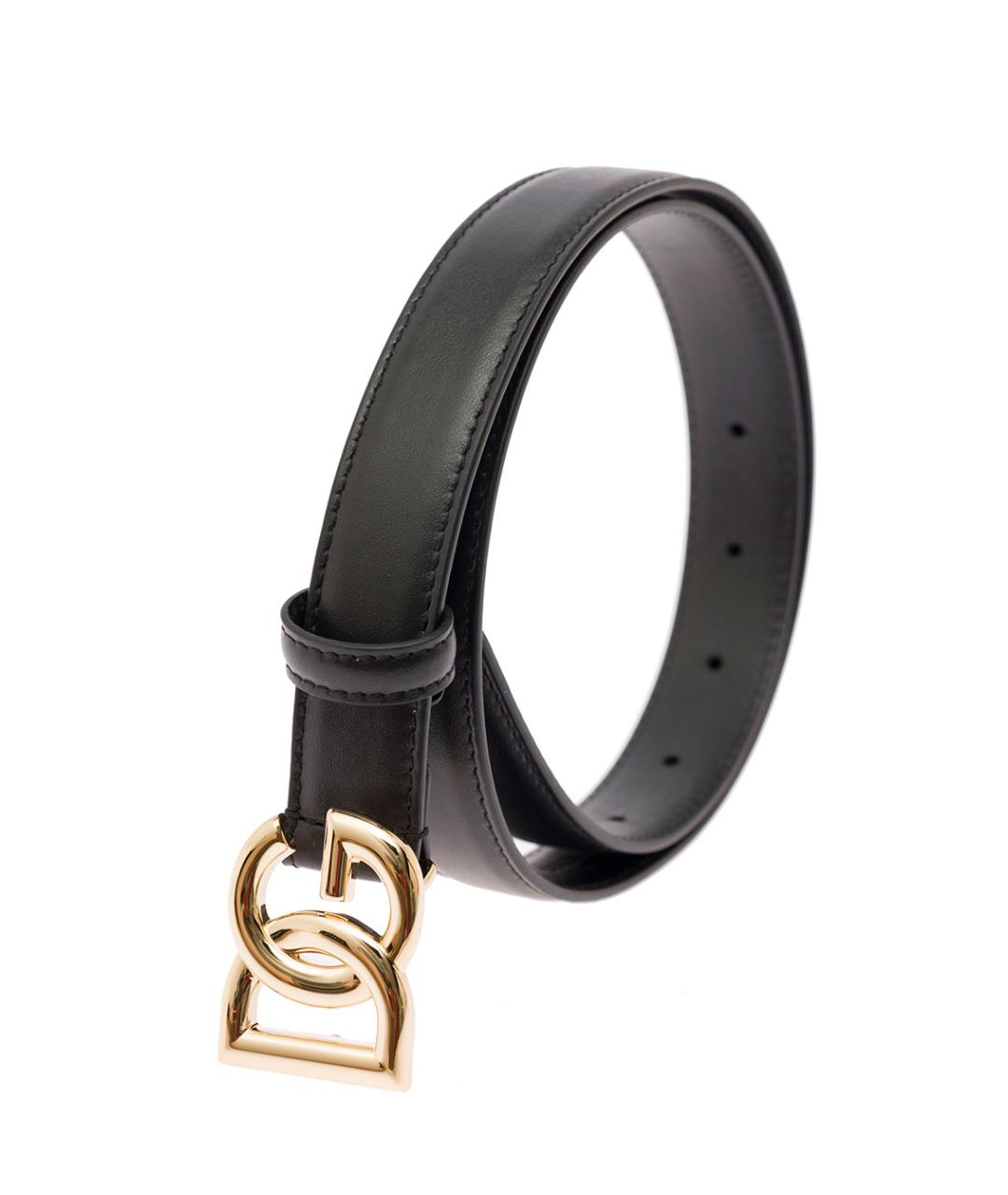 DOLCE&GABBANA Черный кожаный ремень, фото 1