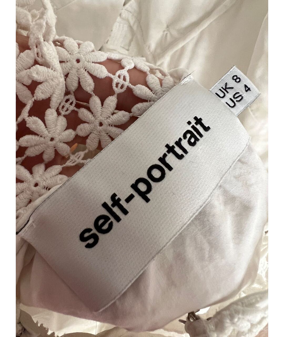 SELF-PORTRAIT Белое повседневное платье, фото 4