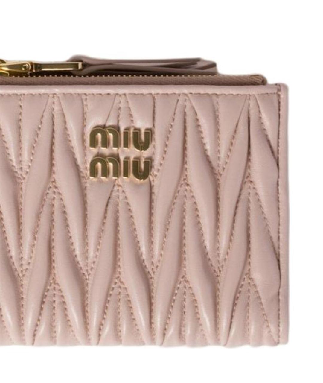 MIU MIU Розовый кожаный кошелек, фото 5