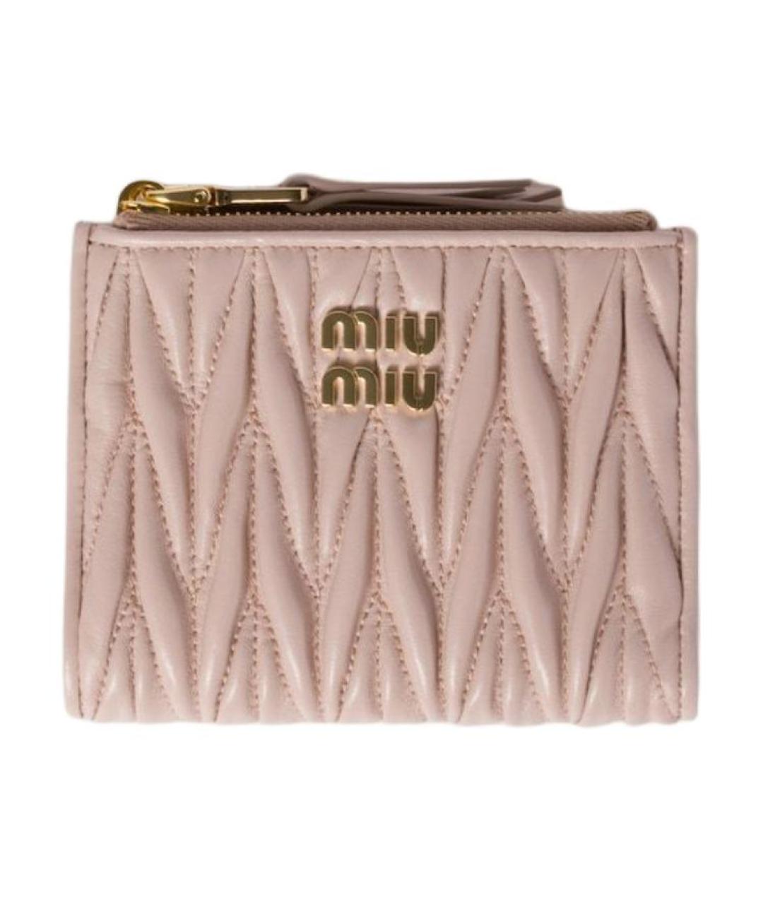 MIU MIU Розовый кожаный кошелек, фото 1