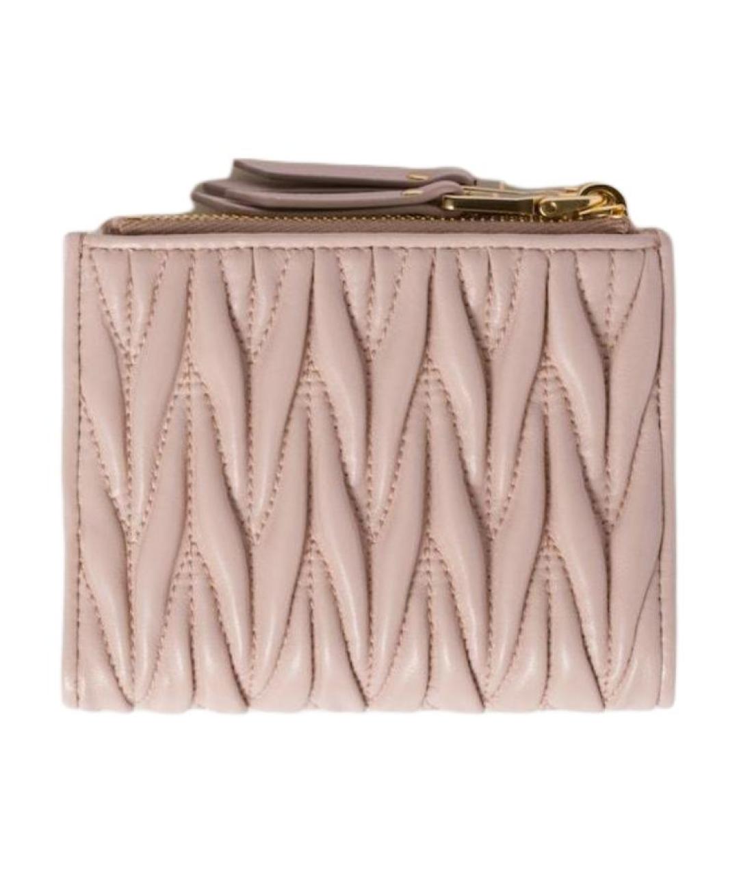 MIU MIU Розовый кожаный кошелек, фото 2