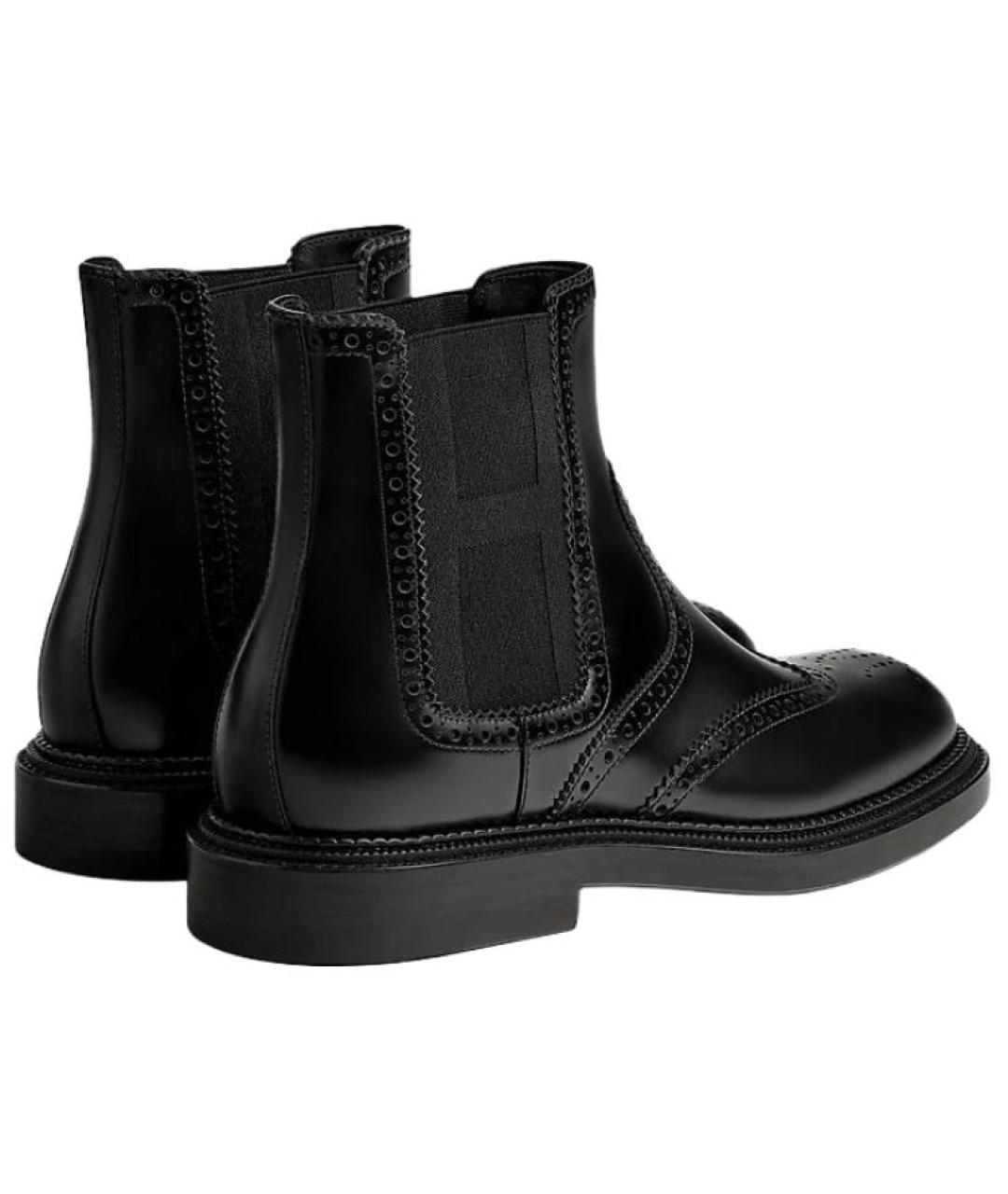 HERMES Черные кожаные ботинки, фото 4