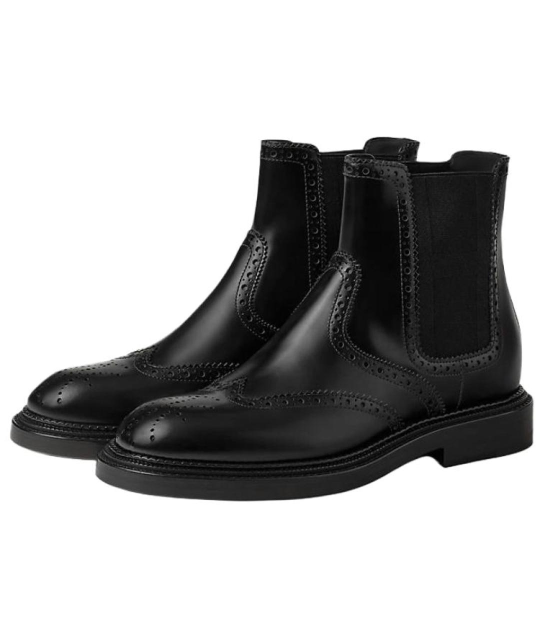 HERMES Черные кожаные ботинки, фото 5