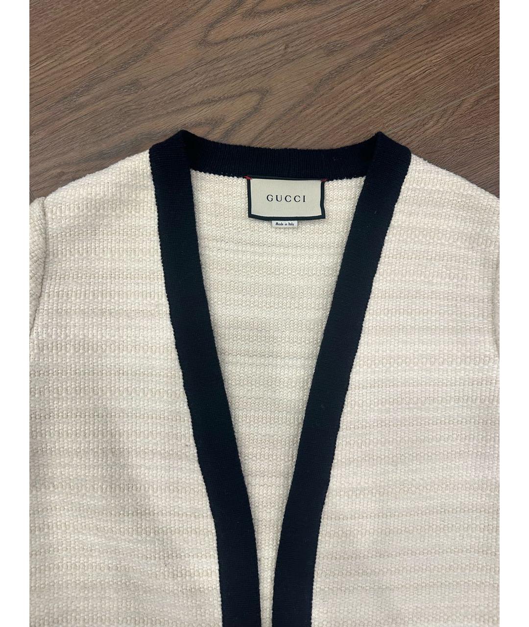 GUCCI Бежевый шерстяной кардиган, фото 3