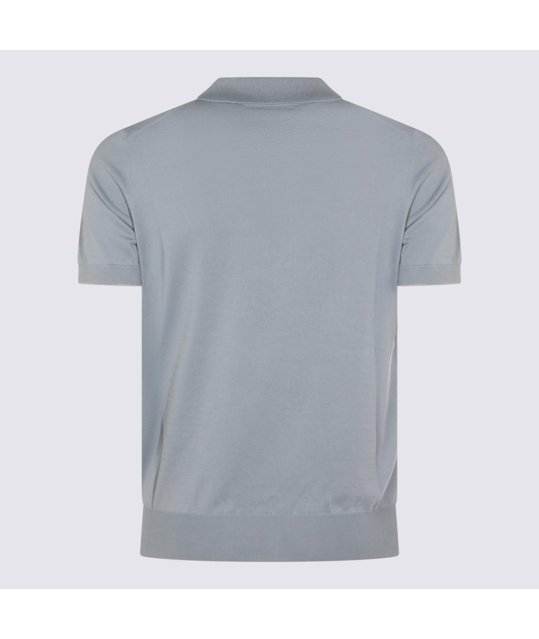 BRUNELLO CUCINELLI Синее хлопковое поло с коротким рукавом, фото 2