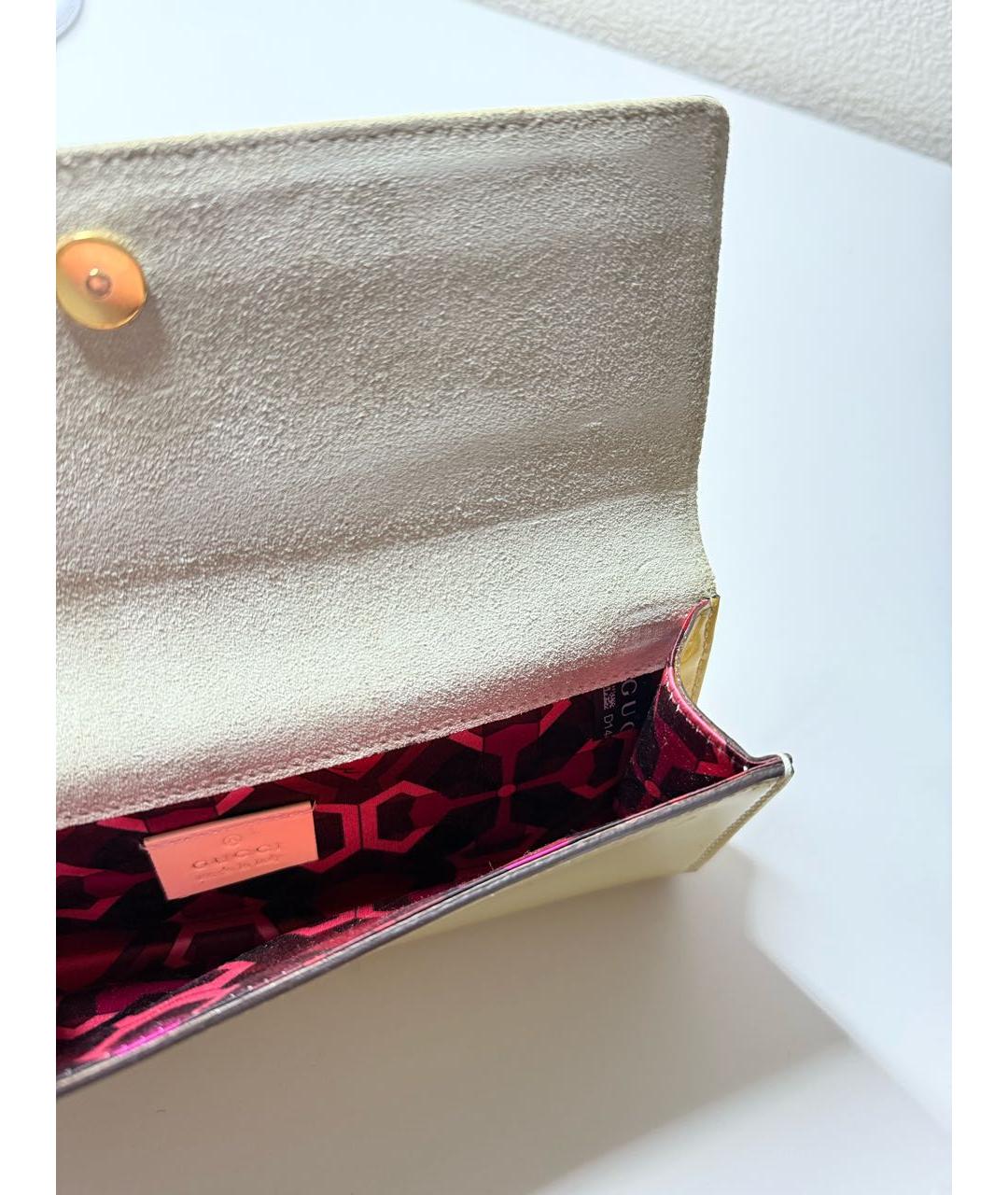 GUCCI Желтый кошелек из лакированной кожи, фото 4