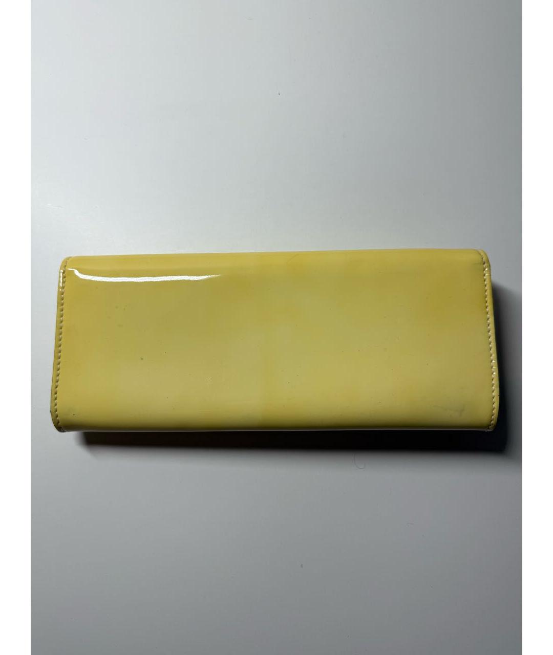 GUCCI Желтый кошелек из лакированной кожи, фото 3