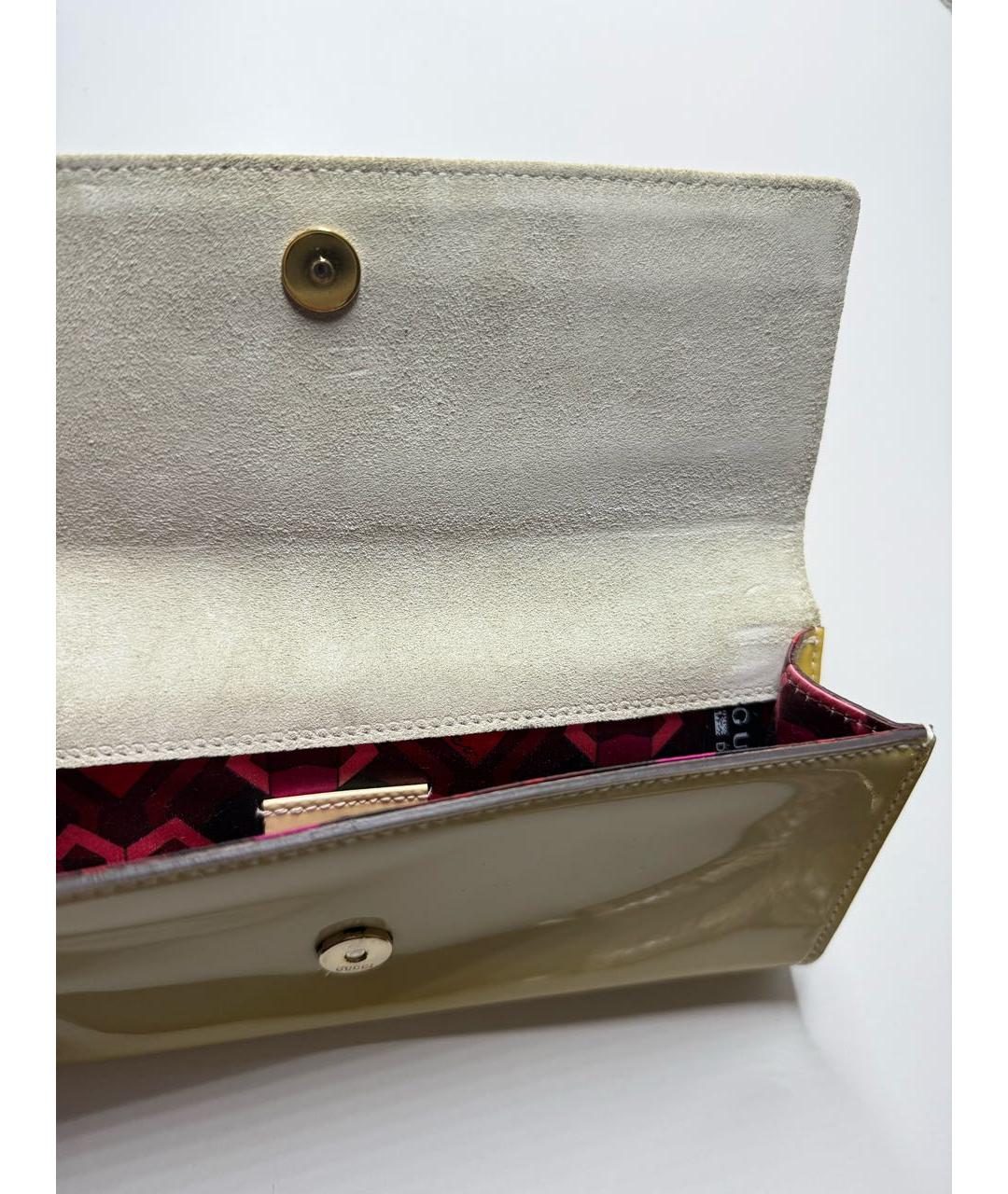 GUCCI Желтый кошелек из лакированной кожи, фото 6