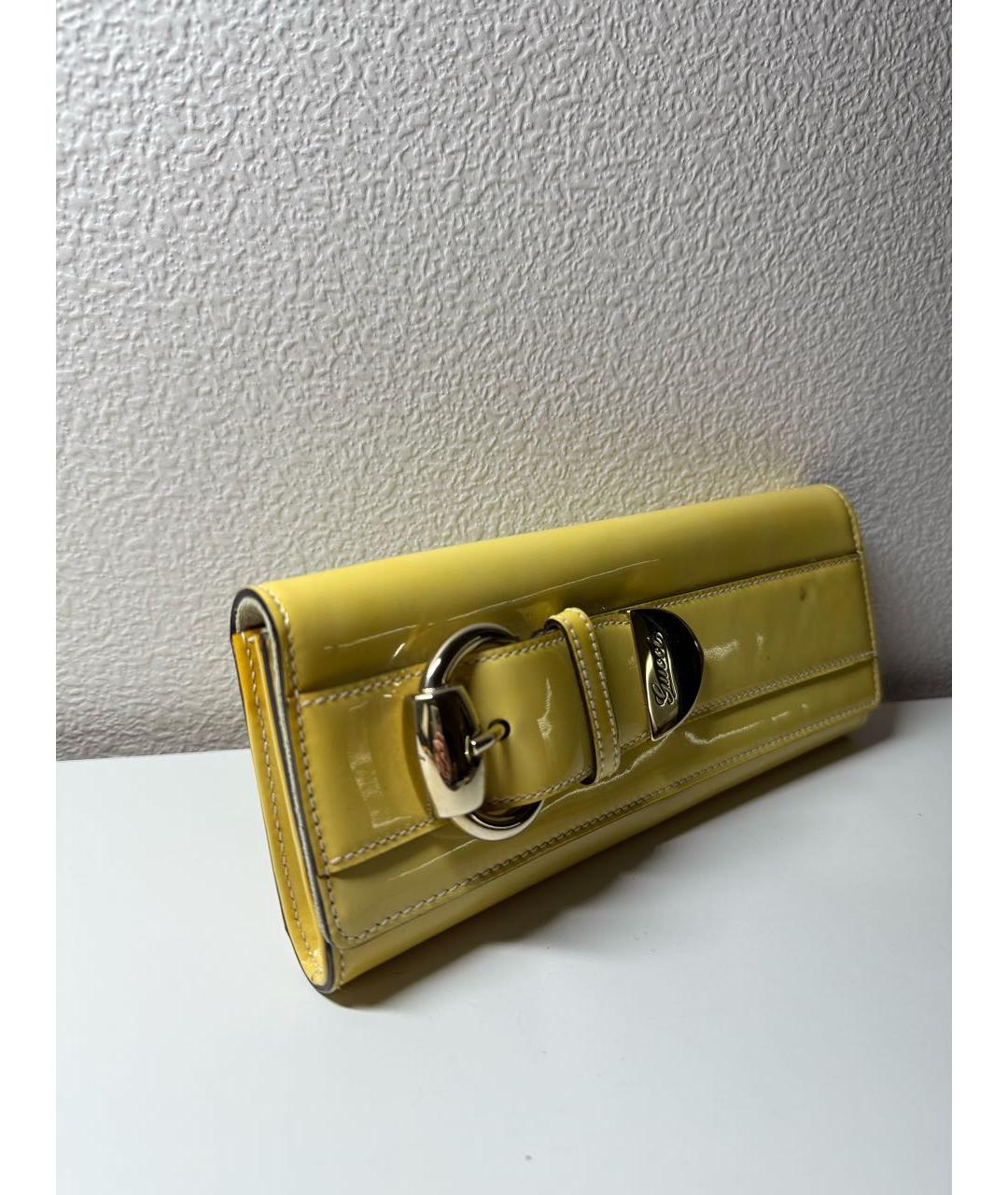 GUCCI Желтый кошелек из лакированной кожи, фото 2