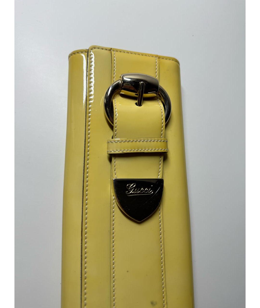 GUCCI Желтый кошелек из лакированной кожи, фото 8