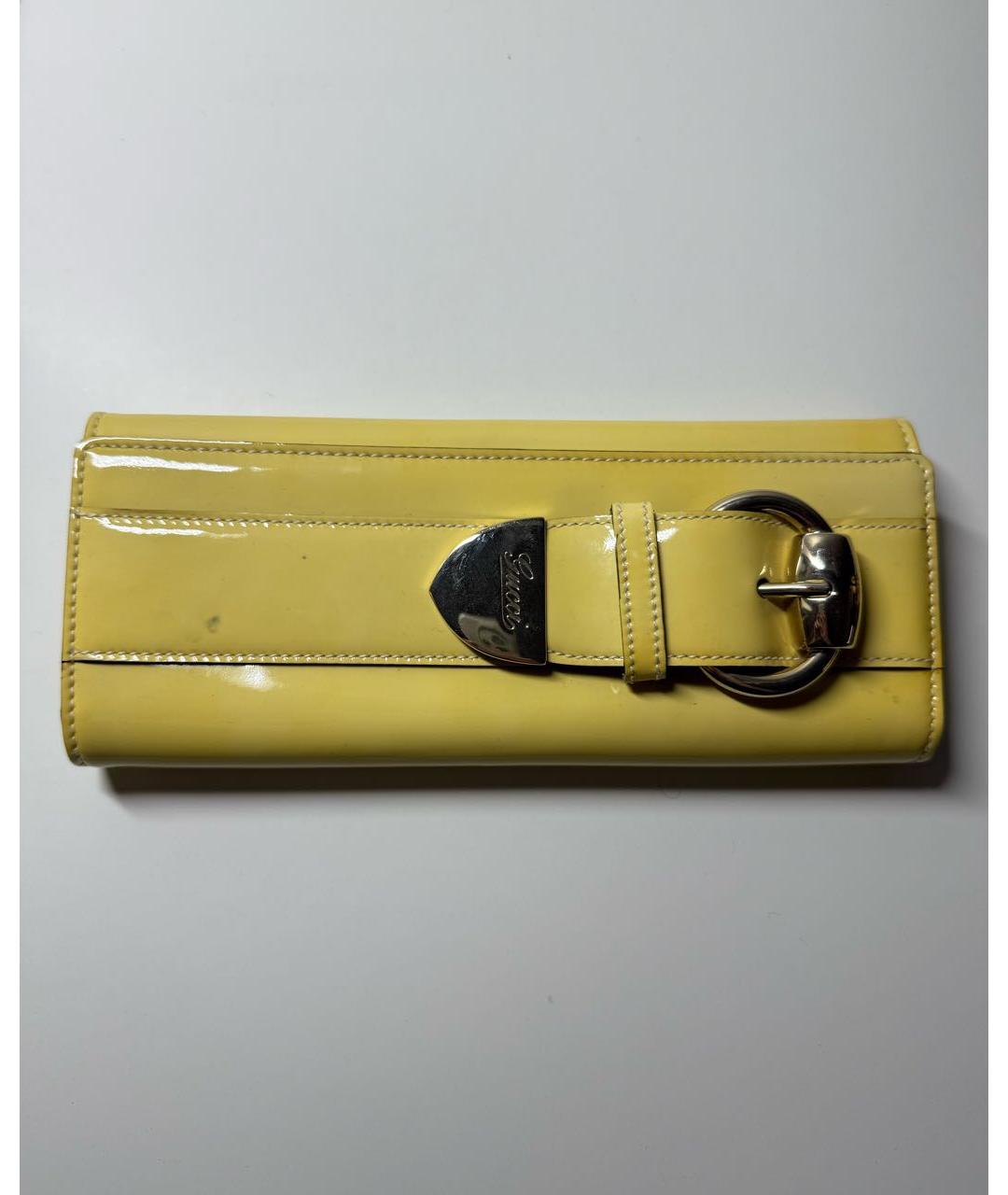 GUCCI Желтый кошелек из лакированной кожи, фото 9