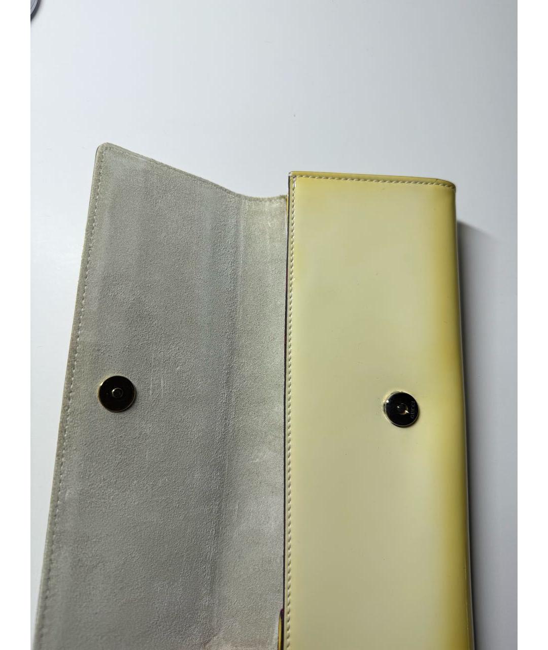 GUCCI Желтый кошелек из лакированной кожи, фото 5