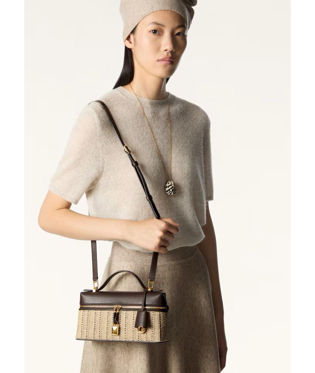 LORO PIANA Коричневая кожаная сумка через плечо, фото 3