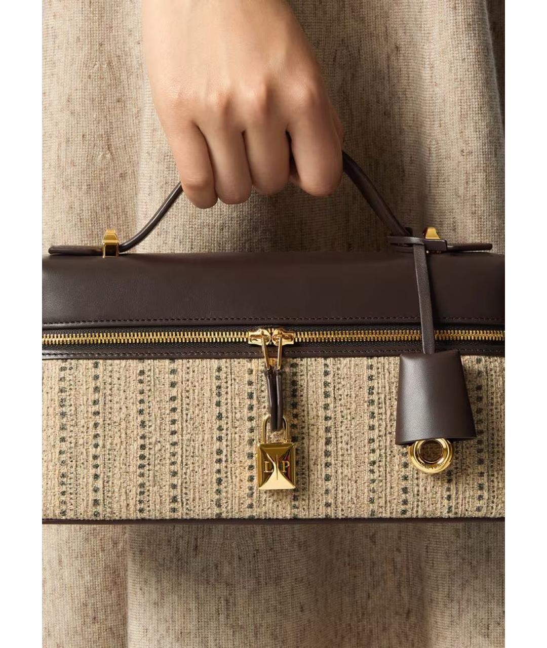 LORO PIANA Коричневая кожаная сумка через плечо, фото 2