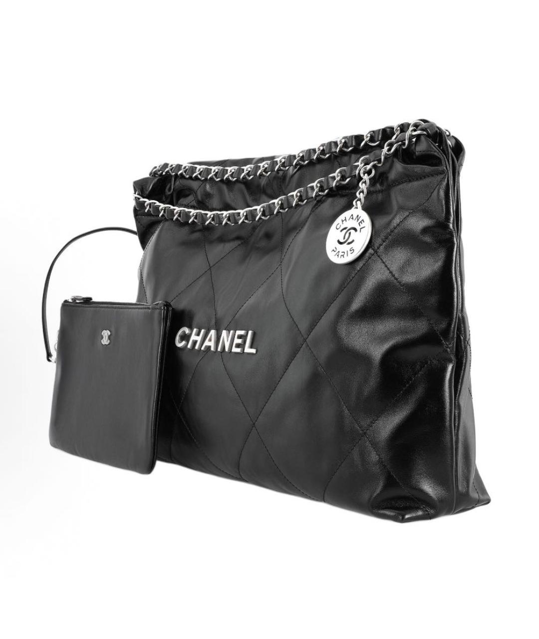 CHANEL Черная кожаная сумка через плечо, фото 2