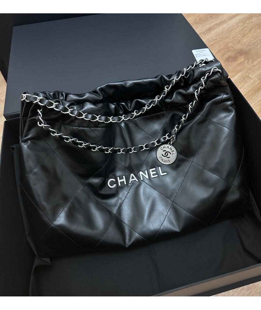 CHANEL Черная кожаная сумка через плечо, фото 7