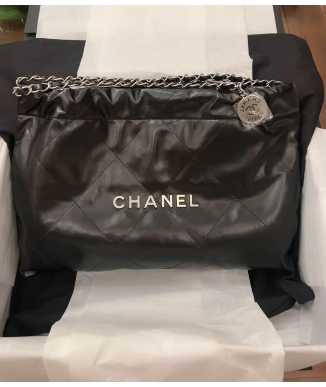 CHANEL Черная кожаная сумка через плечо, фото 5