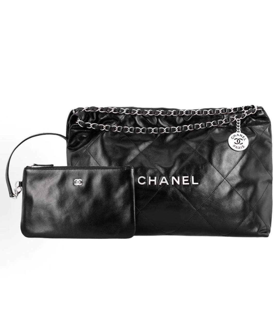 CHANEL Черная кожаная сумка через плечо, фото 8