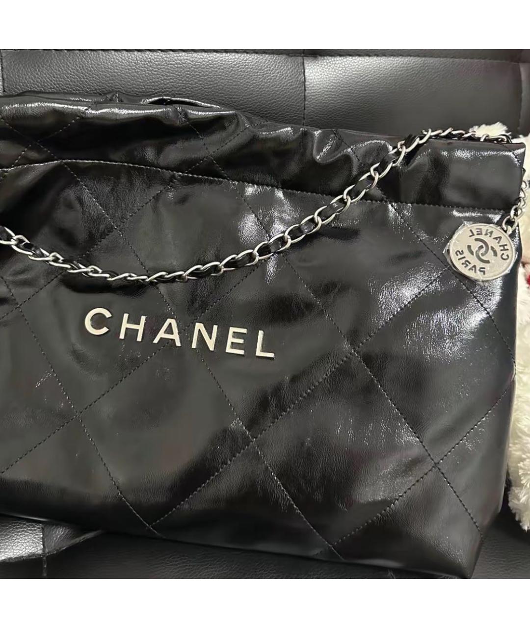 CHANEL Черная кожаная сумка через плечо, фото 6