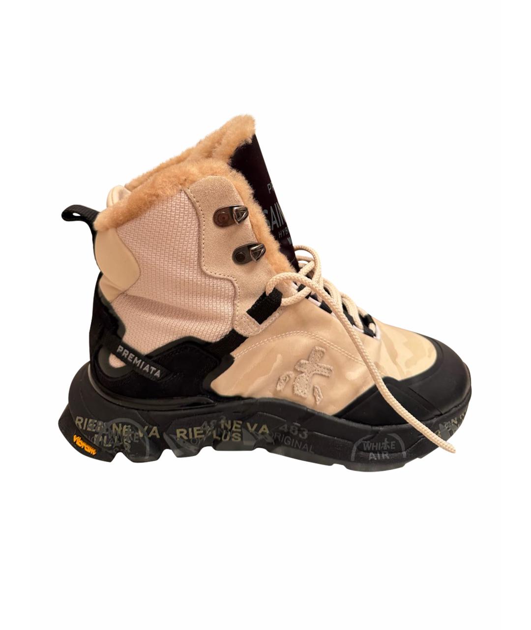 PREMIATA Бежевые замшевые кроссовки, фото 1