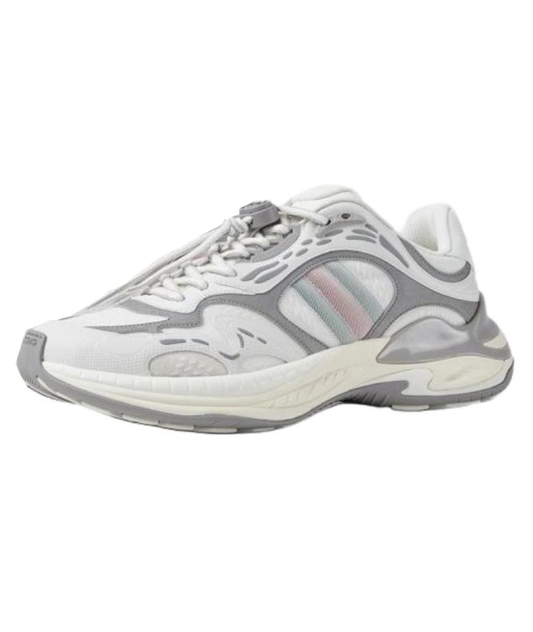 GUCCI Серые кожаные низкие кроссовки / кеды, фото 2