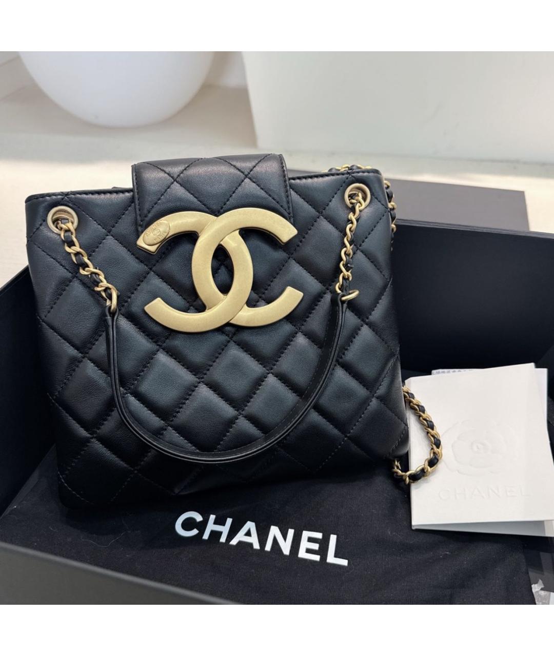 CHANEL Черная кожаная сумка через плечо, фото 5