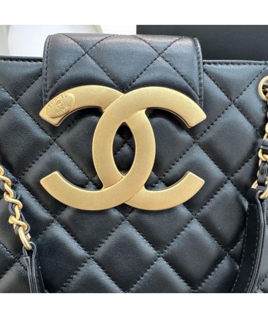 CHANEL Черная кожаная сумка через плечо, фото 6