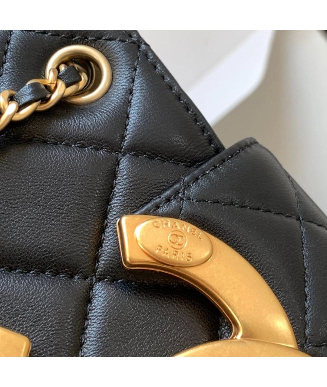 CHANEL Черная кожаная сумка через плечо, фото 8