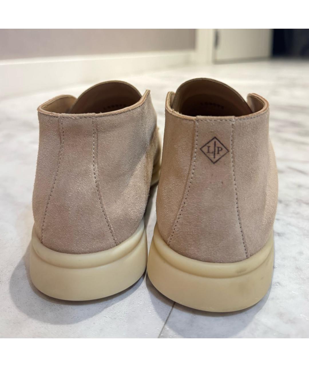 LORO PIANA Бежевые кожаные лоферы, фото 5