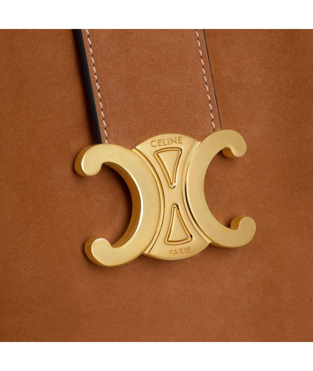 CELINE Коричневая кожаная сумка через плечо, фото 4