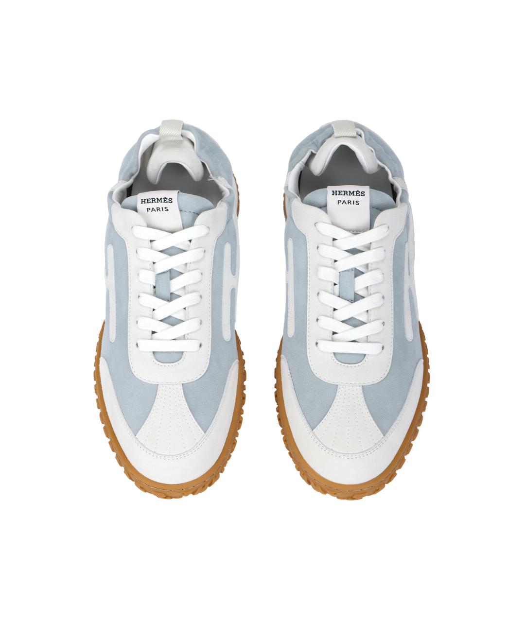 HERMES Синие низкие кроссовки / кеды, фото 3