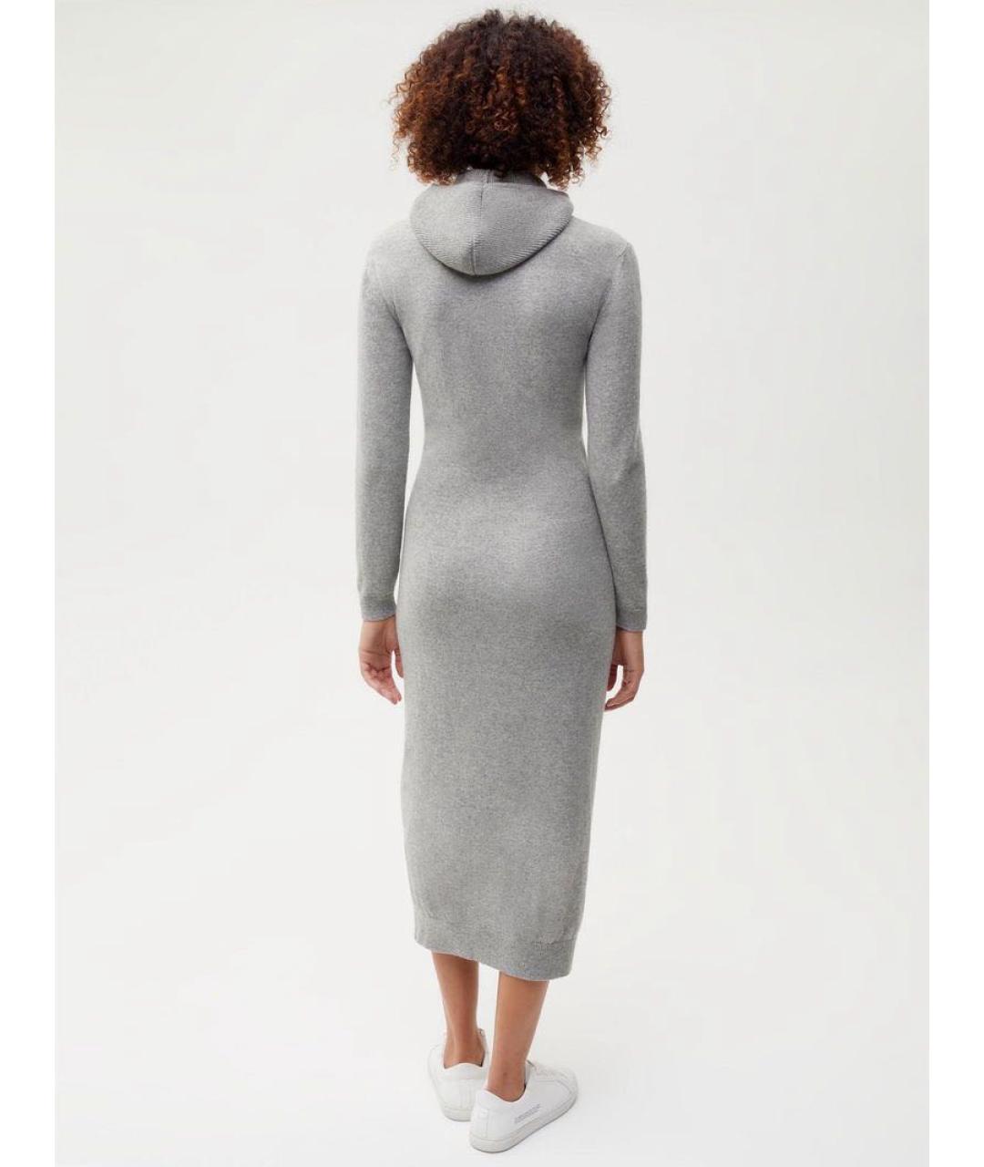 THE PANGAIA Серое кашемировое повседневное платье, фото 2