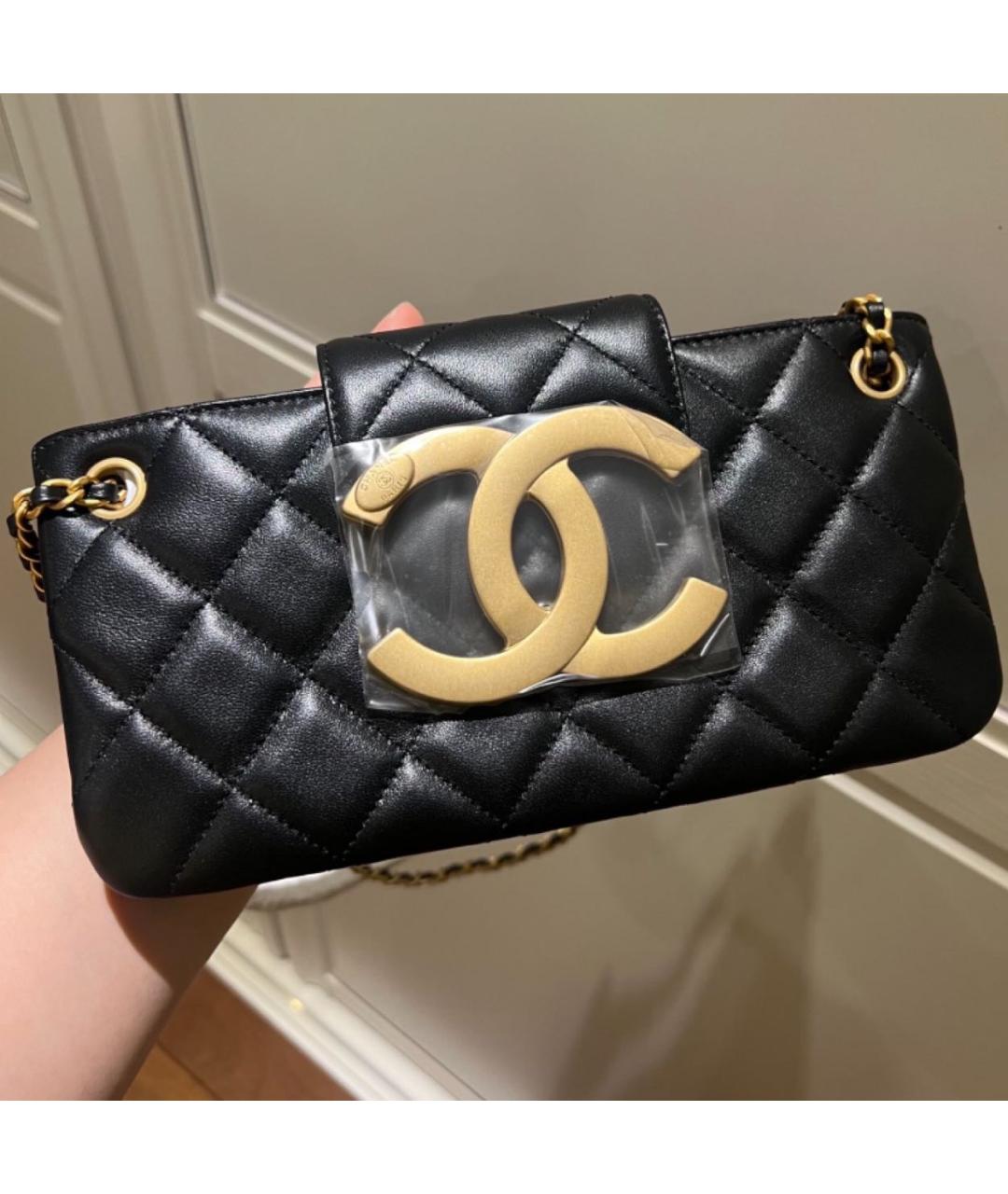 CHANEL Черная кожаная сумка через плечо, фото 5