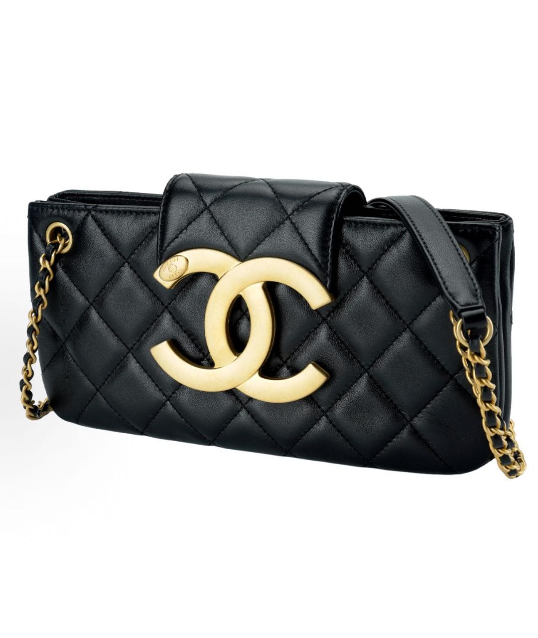 CHANEL Черная кожаная сумка через плечо, фото 2