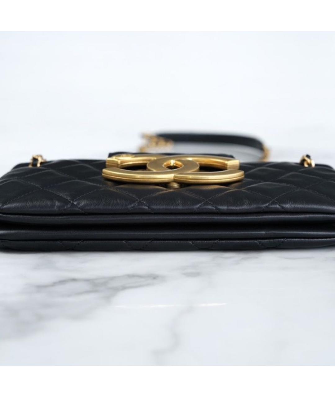 CHANEL Черная кожаная сумка через плечо, фото 8