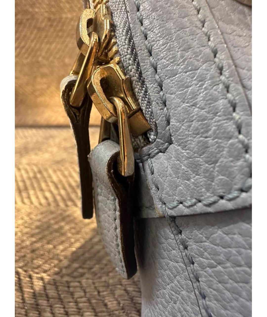 GUCCI Синяя кожаная сумка с короткими ручками, фото 5