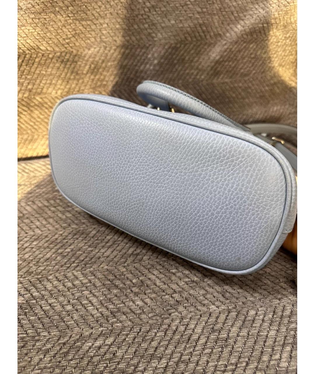 GUCCI Синяя кожаная сумка с короткими ручками, фото 2