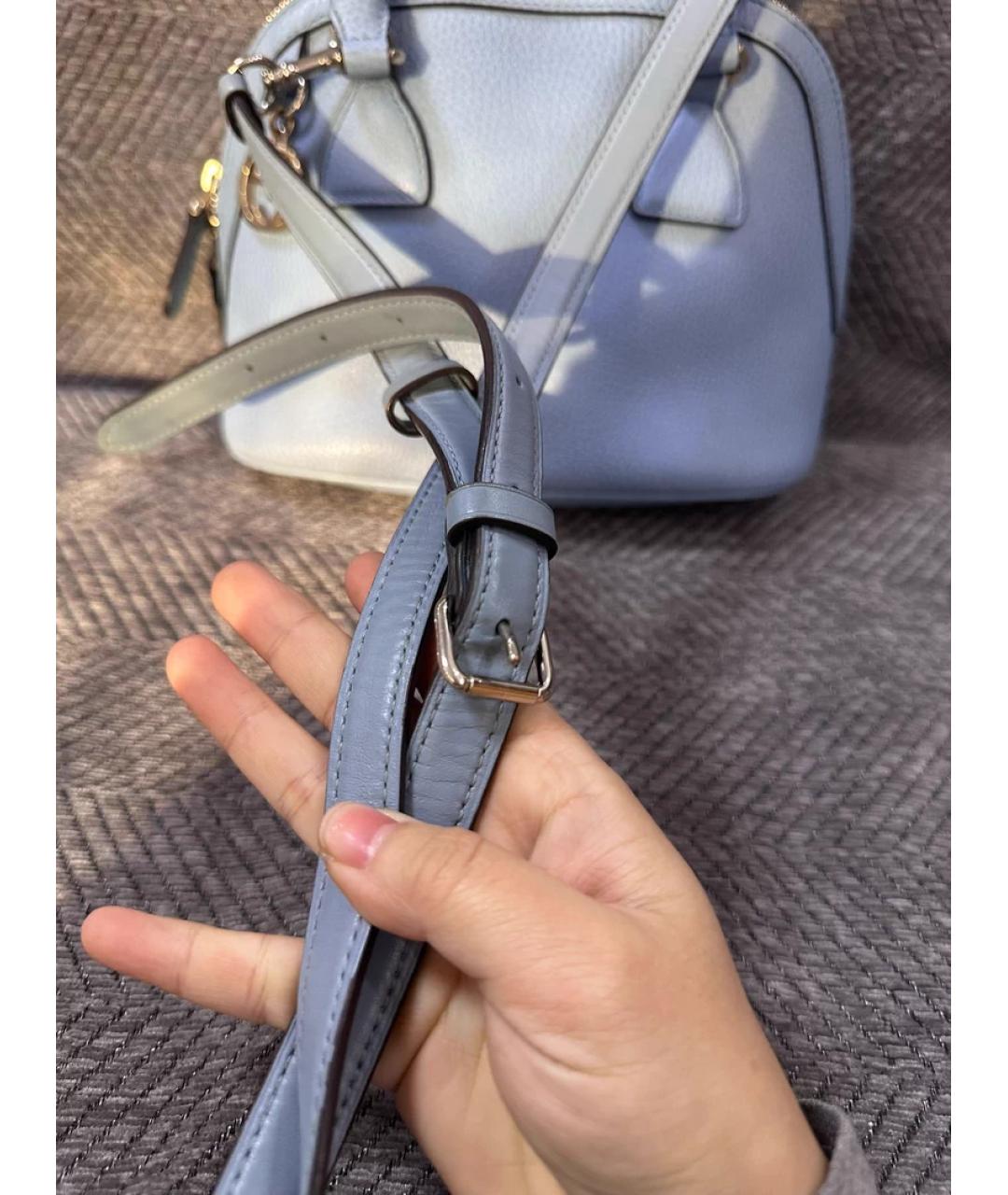 GUCCI Синяя кожаная сумка с короткими ручками, фото 8