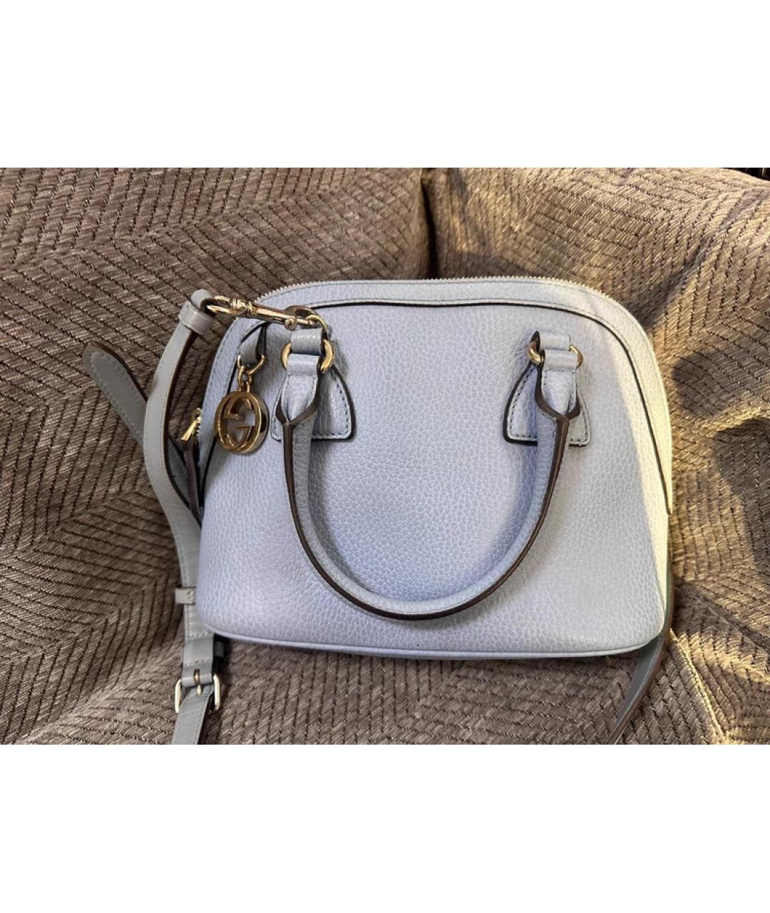 GUCCI Синяя кожаная сумка с короткими ручками, фото 10