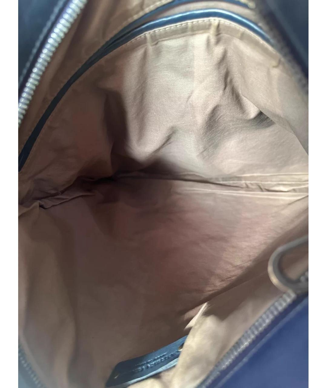 BOTTEGA VENETA Темно-синяя кожаная сумка на плечо, фото 7