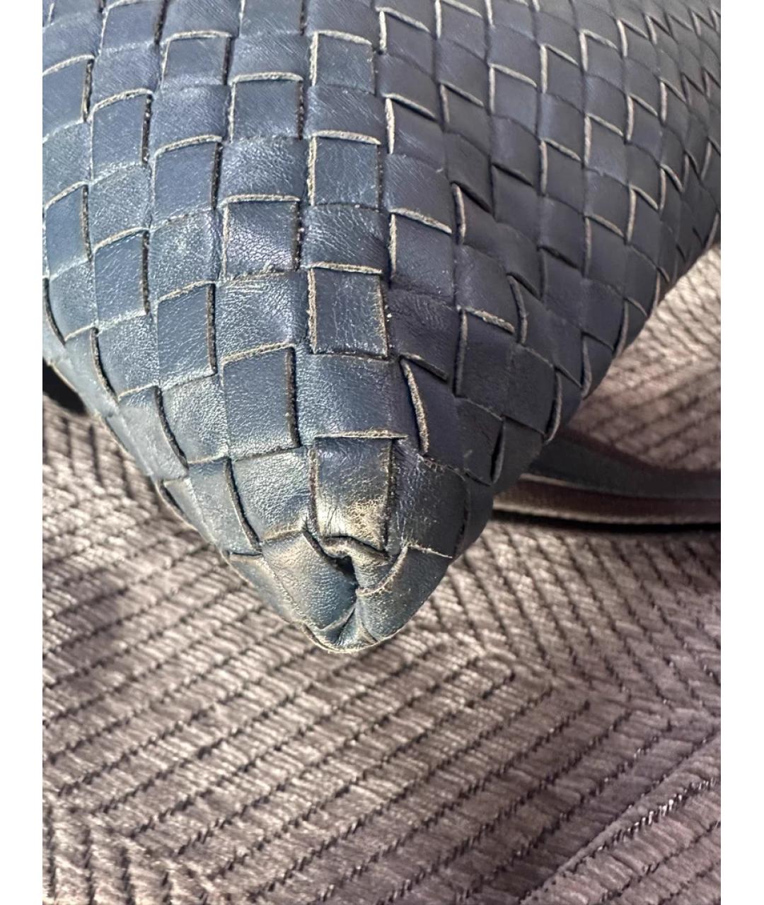 BOTTEGA VENETA Темно-синяя кожаная сумка на плечо, фото 3