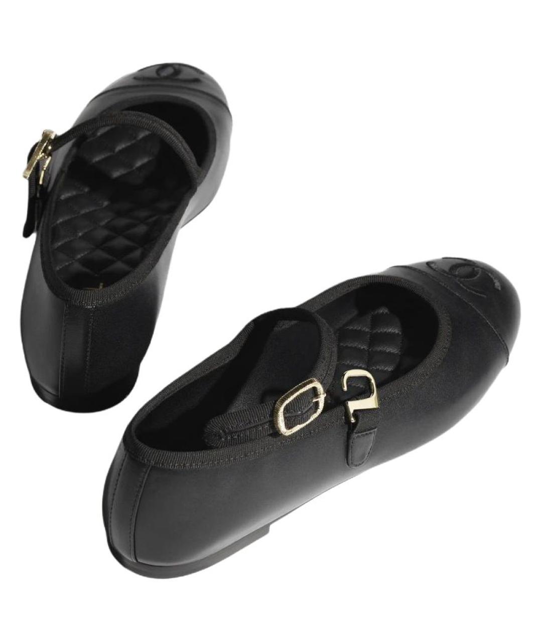 CHANEL Черные кожаные туфли, фото 4