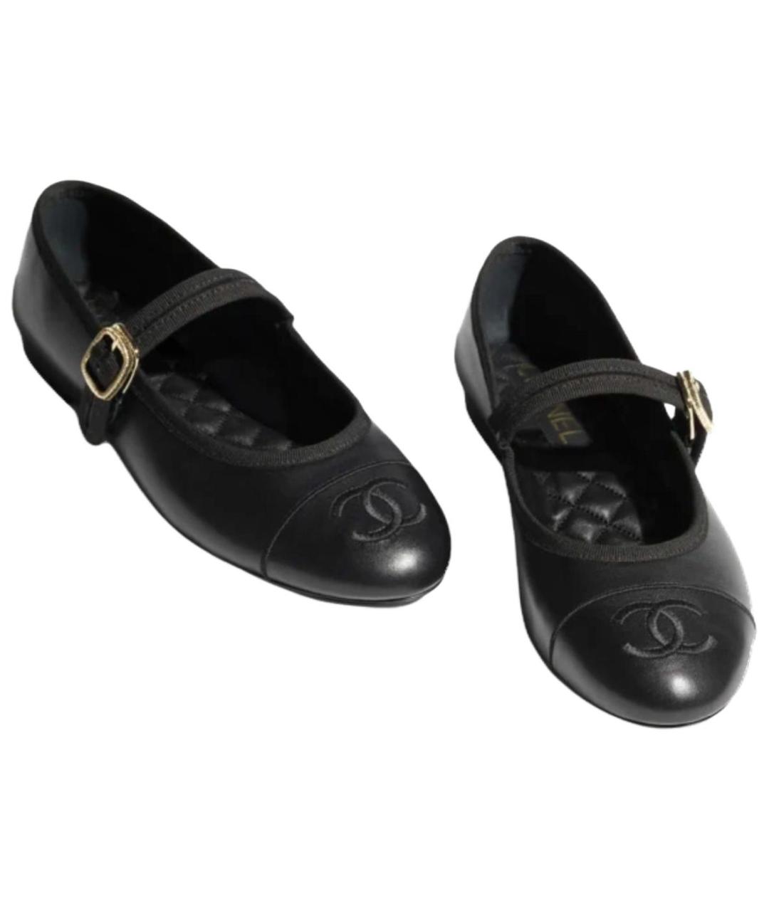 CHANEL Черные кожаные туфли, фото 3