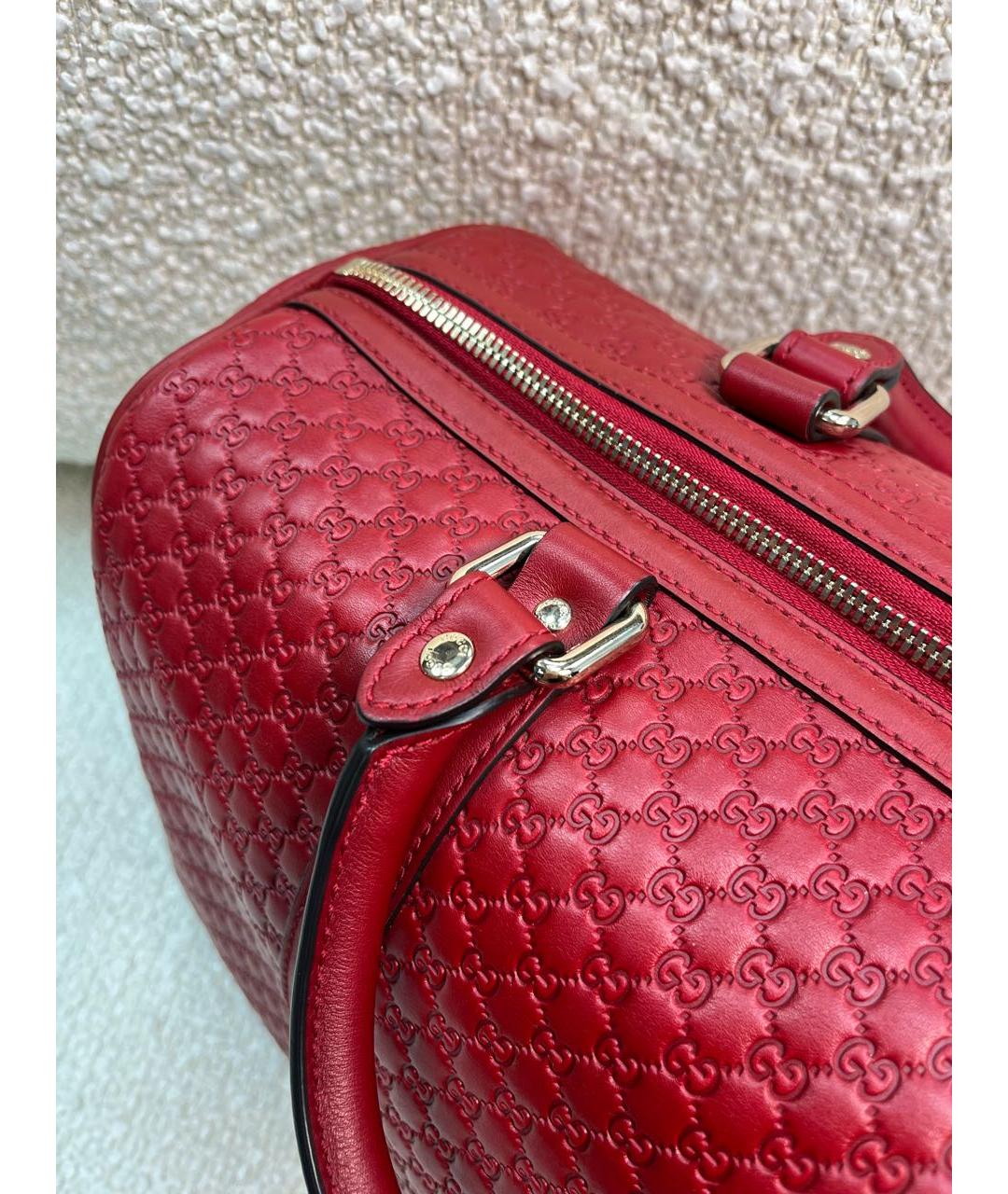GUCCI Красная кожаная сумка с короткими ручками, фото 8