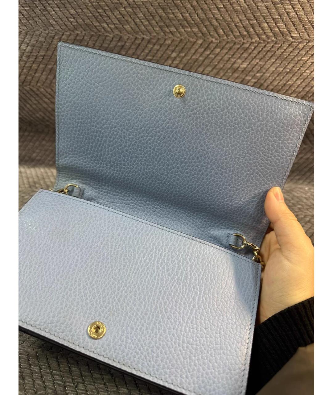 GUCCI Синяя кожаная сумка через плечо, фото 5