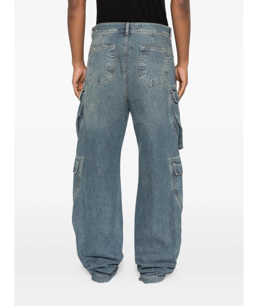 RICK OWENS DRKSHDW Синие хлопковые прямые джинсы, фото 4