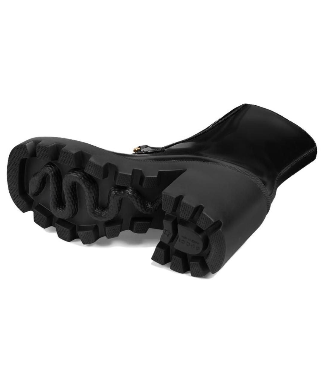 GUCCI Черные кожаные ботильоны, фото 6